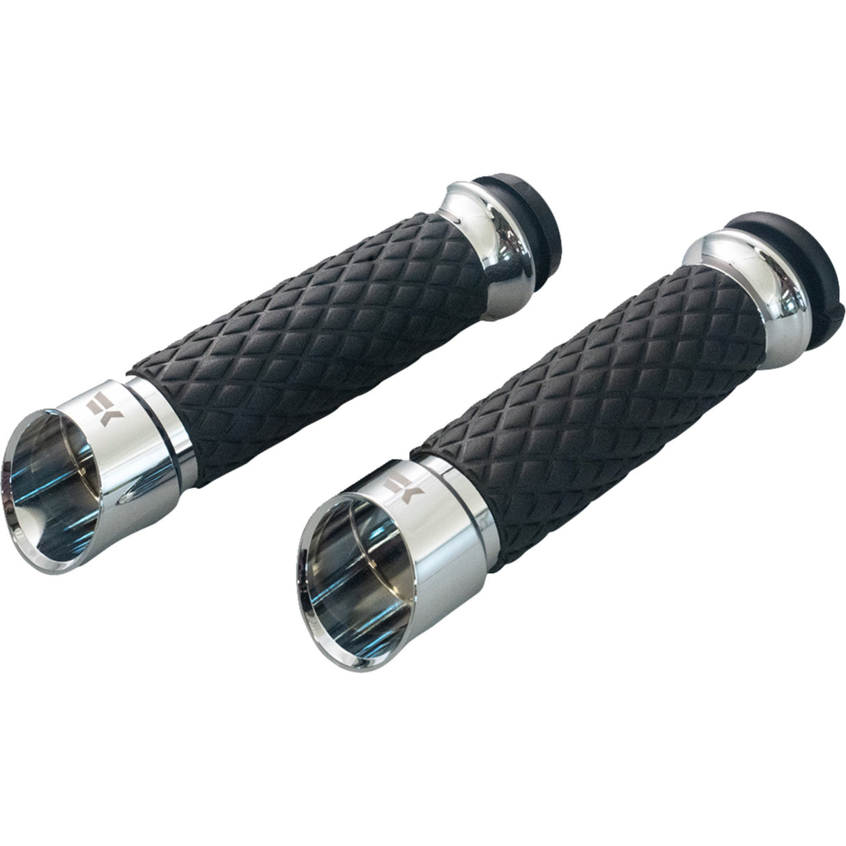 Khrome Werks Edge Grips Custom Contour Diamond Chrome - 500315 For Harley Motorcycles 2008-2024