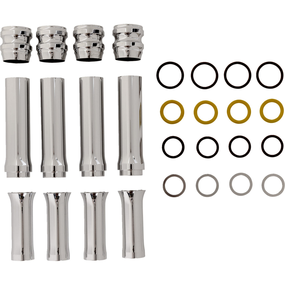 Arlen Ness Pushrod Tube Cover Kit 10 Gauge® Chrome M8 - 03-642 For Harley Motorcycles 2017-2026