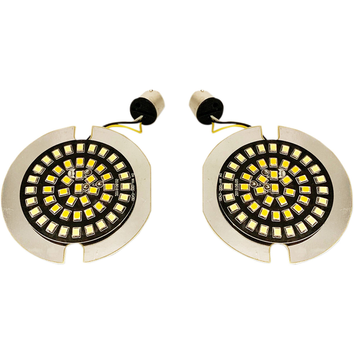 Drag Specialties Front Dual Ring Turn Signal Inserts White Amber For Harley Motorcycles 2007-2019