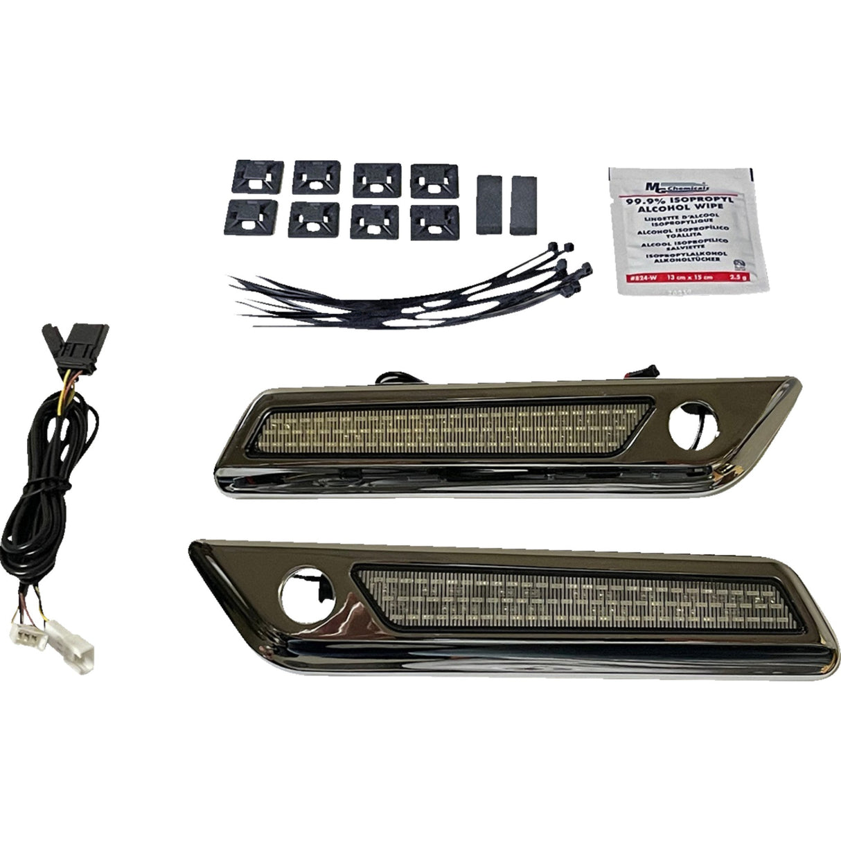 CUSTOM DYNAMICS 2040-2866 CD-SBL-BCM-SC Saddlebag LED Latch Light - Smoke - Chrome