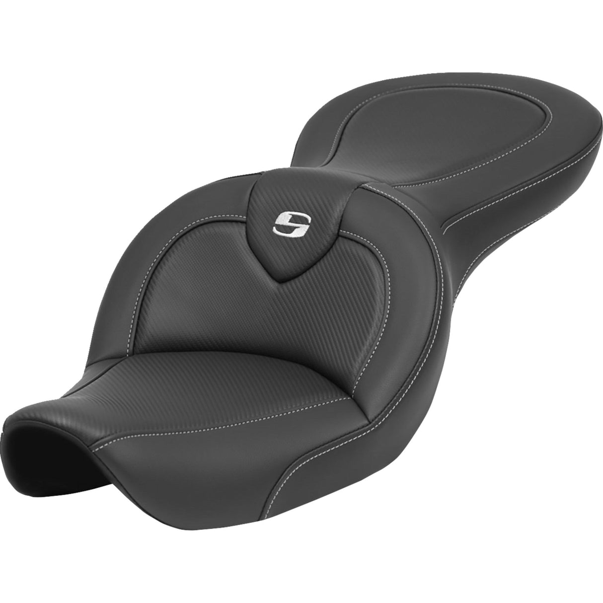 Saddlemen Roadsofa™ Standard Reach Seat Without Backrest Carbon Fiber - 896-05-185 For Harley Dyna Wide Glide 1996-2003