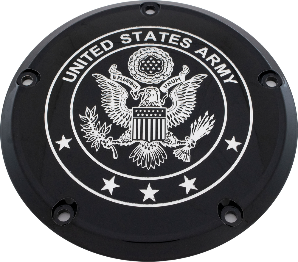 Custom Engraving 6 M8 Softail Derby Cover Army Black - ARM02-67BG For Harley Softail 2018-2022