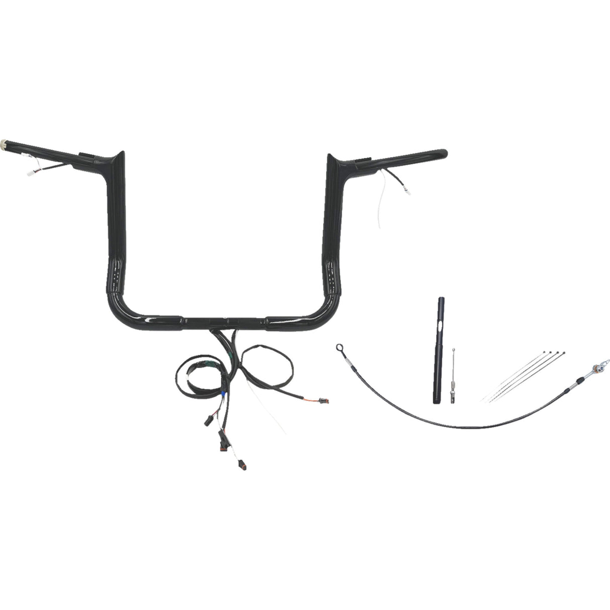 FAT BAGGERS INC. 0601-6182 812012-B EZ Install Wired 1-1/2" Pointed Top Handlebar Kit - 12" - Black