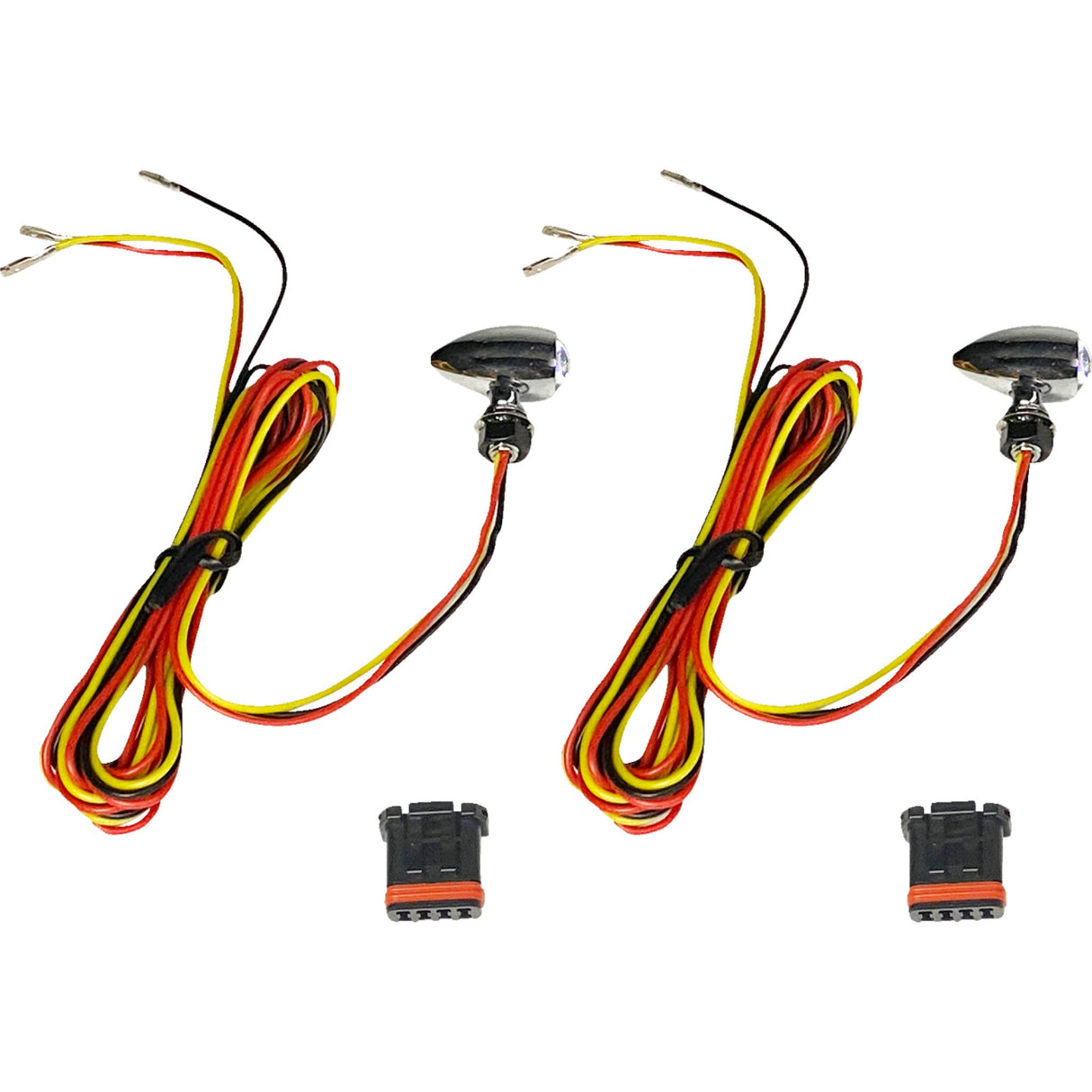 CUSTOM DYNAMICS 2040-3477 CD-MICRO-AR2-C Micro Bullet V2 LED Turn Signals Micro Bullet Turn Signals - LED - Amber/Red- Chrome