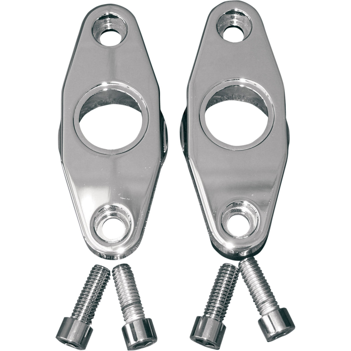Accutronix Swingarm Pivot Blocks Chrome Smooth - FXPV1-SC For Harley 1982-1994