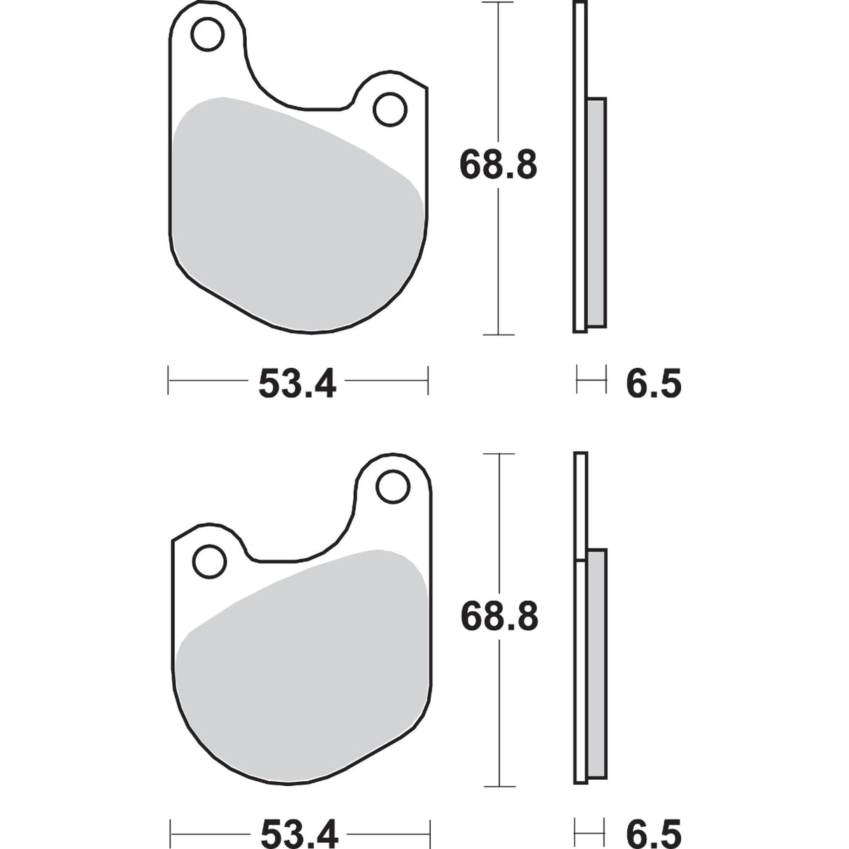 Sbs Brake Pad - 537H.HF For Harley 1977-1983