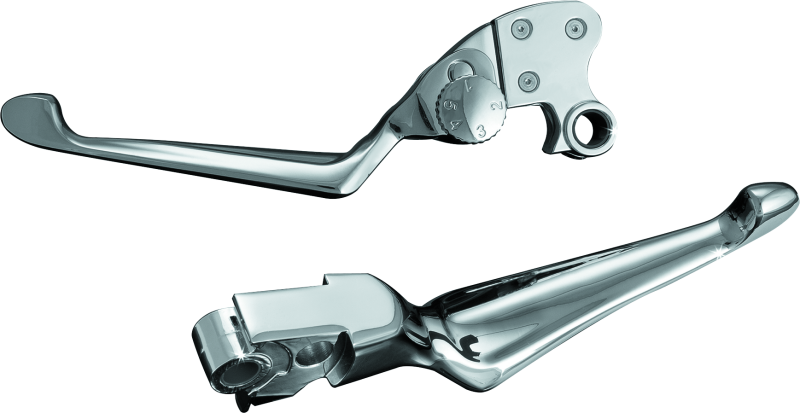 Kuryakyn Boss Blades With Adjustable Clutch Cable Chrome - 1080 For Harley 1996-2017