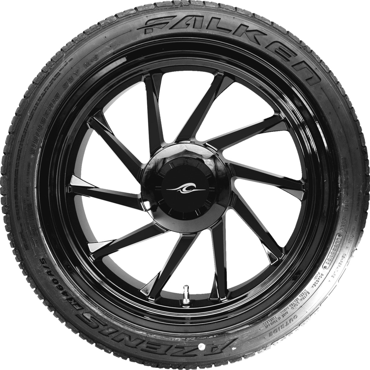 COASTAL MOTO 0336-0035 PKG-HURL-187T-SB Hurricane 3D Wheel/Tire Combinations for Trike Hurricane 3D Rear Left Wheel - Black (18") | Falken Tire (215/45ZR18)