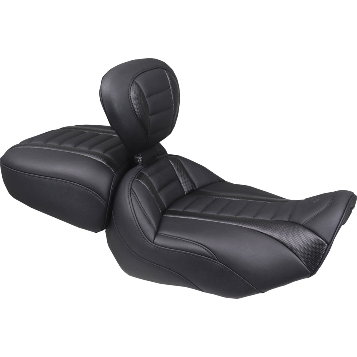 MUSTANG 0801-2119 88420 Wide Deluxe Touring Passenger Seat Deluxe Passenger Seat - Wide - Black Stitch - FLT/FLH '23-'25