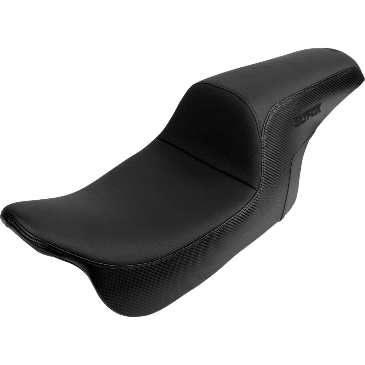 Slyfox The Drifter Seat Black Logo Smooth Vinyl Carbon Fiber For Harley Touring 2008-2023