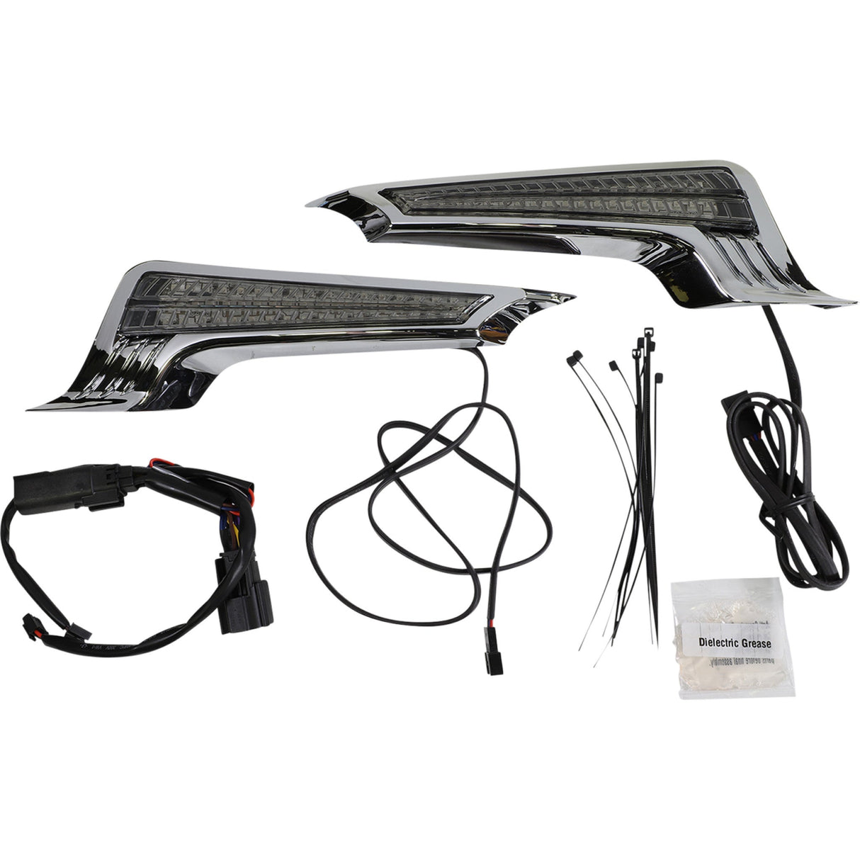 Ciro Filler Panel Lights Smoke Lens Red LEDs Chrome - 40045 For Harley Touring 2006-2026