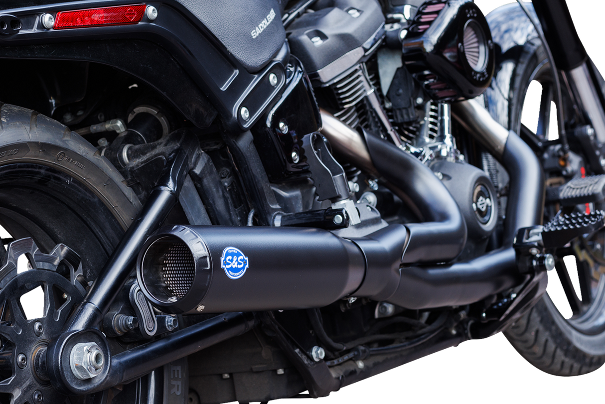 2-into-1 Qualifier Exhaust System - 50-State - Black - Softail - 1800-2683