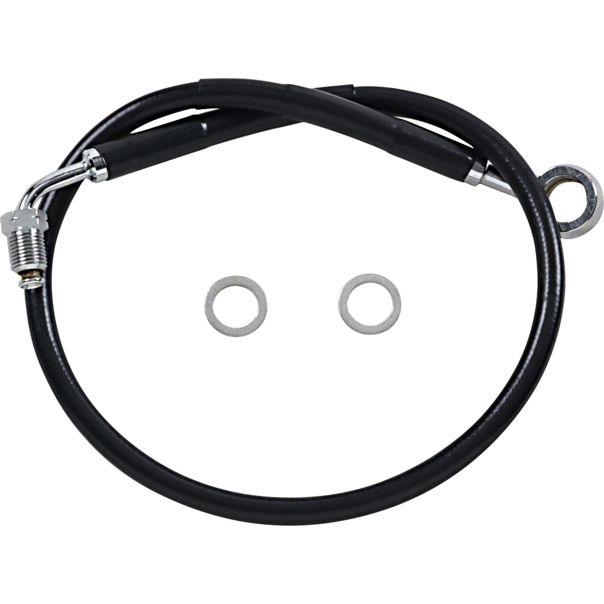 Drag Specialties Stainless Steel Brake Line Kit Front (Upper) Black For Harley Softail 2018-2023