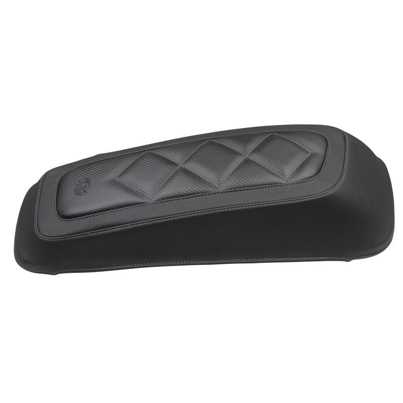 Mustang Motorcycle Mustang FL Touring Saddlebag Lid Covers Diamond Stitch Black - 77643 For Harley Touring 2014-2021