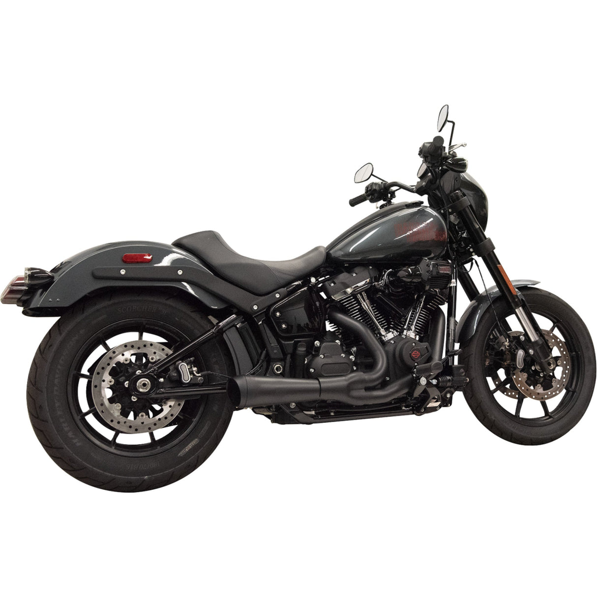 Bassani Xhaust 2-Into-1 The Ripper Exhaust System Short Black M8 Softail - 1S75B For Harley Softail 2025
