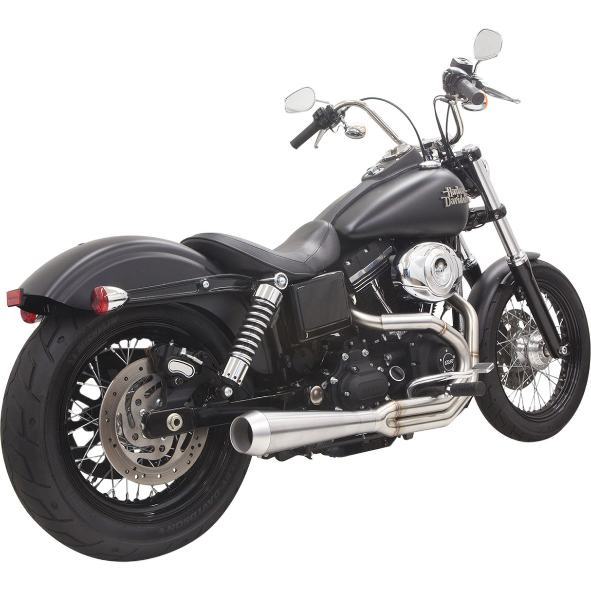 Bassani Xhaust Road Rage III 2-Into-1 Exhaust System - 1D1SS For Harley Dyna 1991-2017