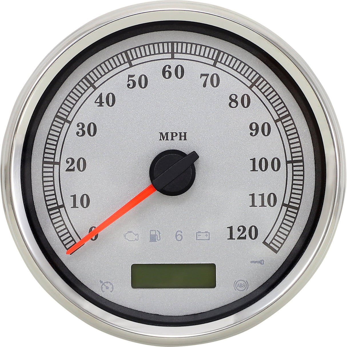 DRAG SPECIALTIES 2210-0463 5" Programmable Electronic Imperial Speedometer Electronic Speedometer - Silver - 120 MPH