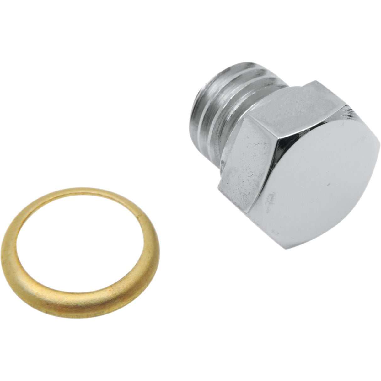 COLONY DS-190896 8494-1 Drain Plug transmission/motor case/oil tank with brass gasket - standard - chrome