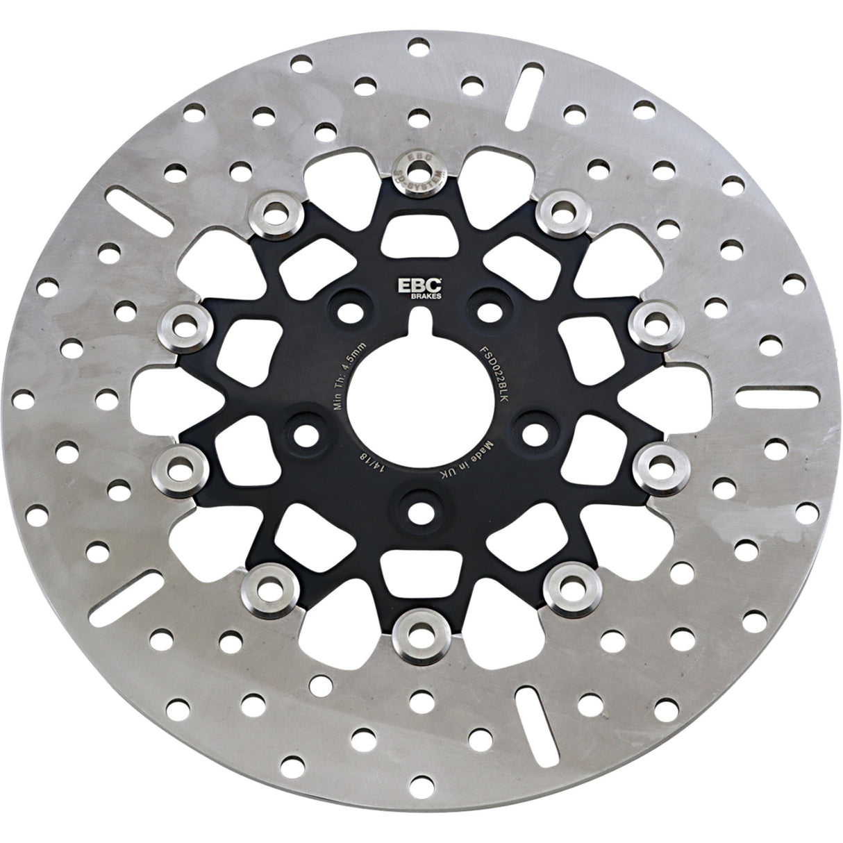 EBC 1710-3081 FSD022BLK FSD Series Stainless Steel Front Brake Rotor for Big Twins Brake Rotor - Black Carrier
