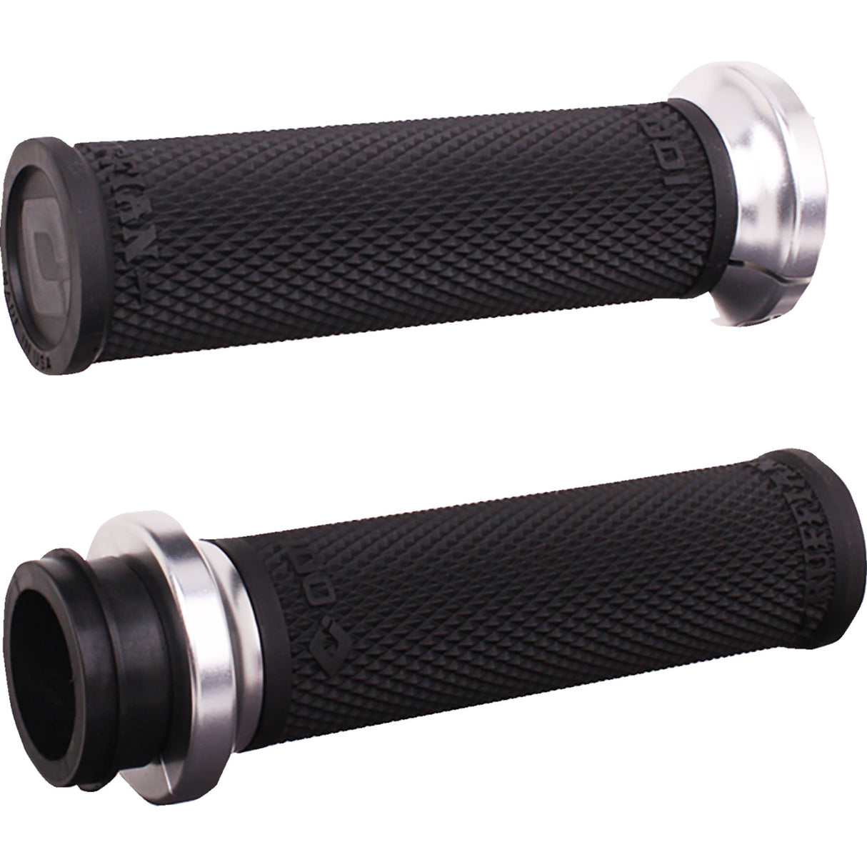 ODI Ruffian Lock-On Street Grips TBW Black Silver - V30HTWB-S For Harley Motorcycles 2008-2024