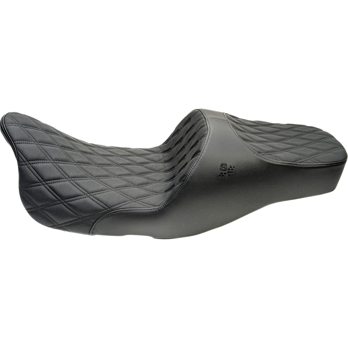 Slyfox Chariot Seat Black Double Diamond Stitch Black Logo - 4723C For Harley Touring 2009-2025