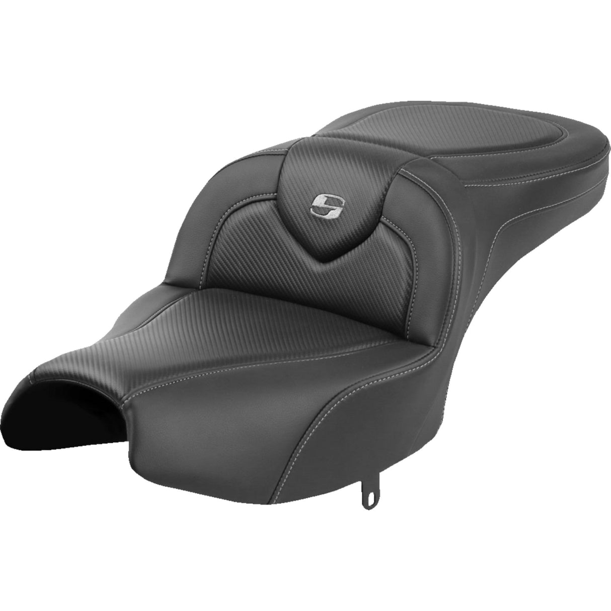 SADDLEMEN 0810-2428 I22-02-185 Roadsofa™ Standard Reach Seat Roadsofa™ Seat - Without Backrest - Black - Carbon Fiber - Indian Pursuit '22-'24