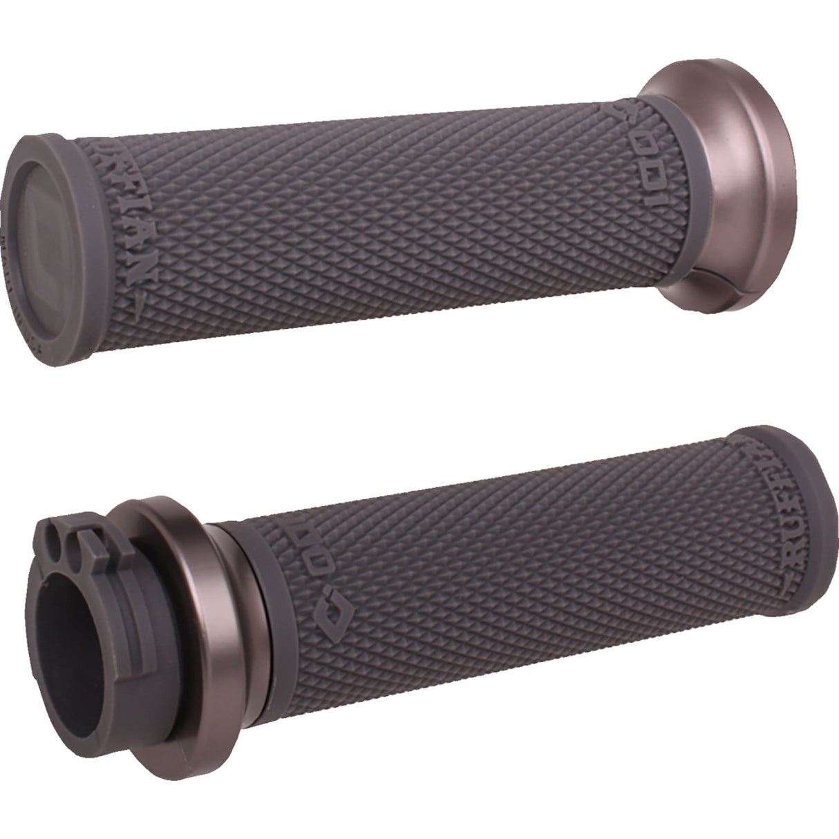 ODI Ruffian Lock-On Street Grips Cable Black Gunmetal - V30HCWH-H For Harley Motorcycles 1984-2022