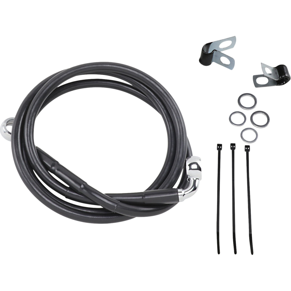 DRAG SPECIALTIES Brake Line Kit Front - Black