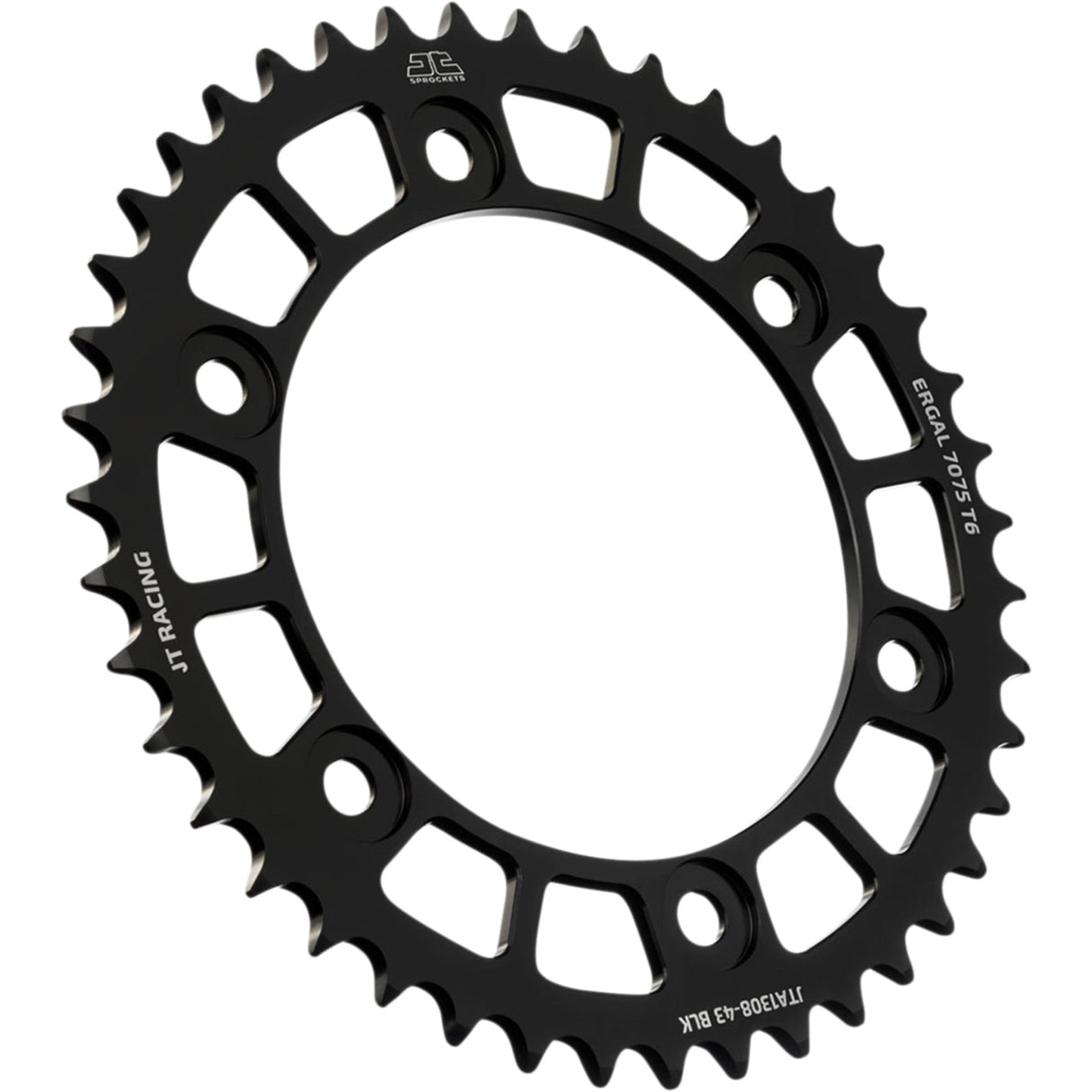 JT SPROCKETS 1211-2630 JTA1308.43BLK RaceLite Aluminum Rear Sprocket Rear Sprocket - Honda - Black - 43-Tooth
