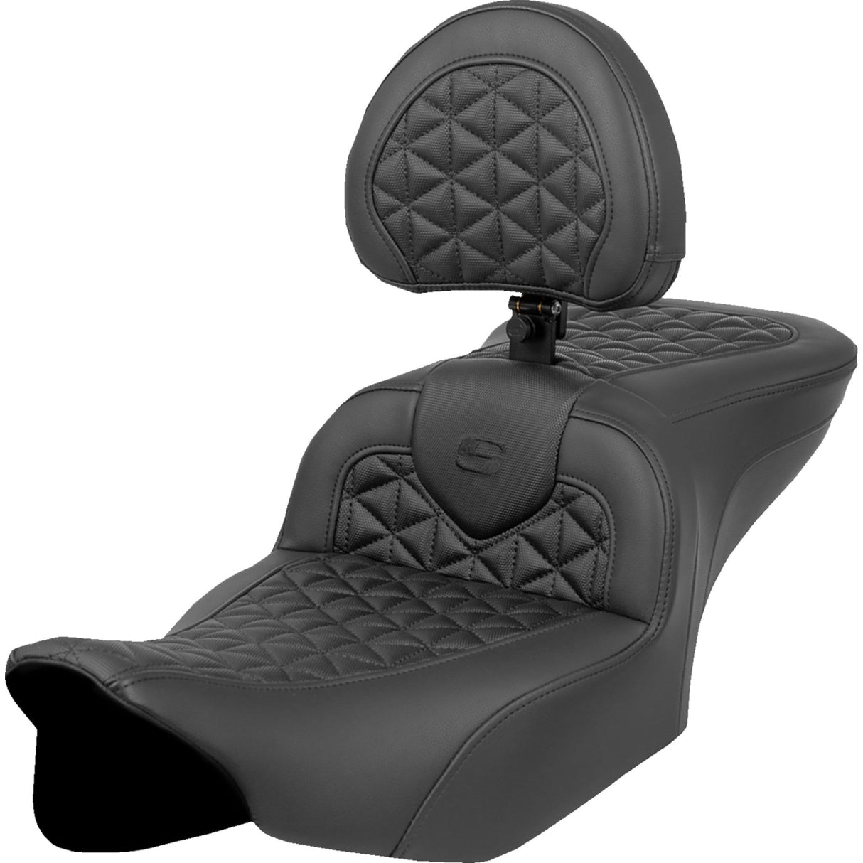 SADDLEMEN 0801-1962 823-07-210B0 RoadSofa™ Tri Gripper Seat standard reach - w/ backrest - flh/flt '23-'24