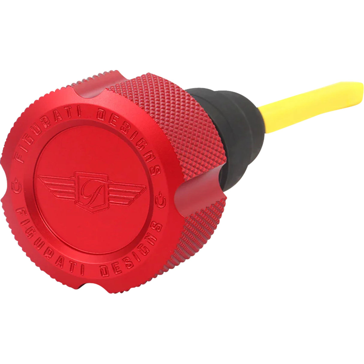 Figurati Designs Performance Magnetic Oil Dipstick Knurled Red - FDP01-TCKN-R For Harley Touring 2007-2016