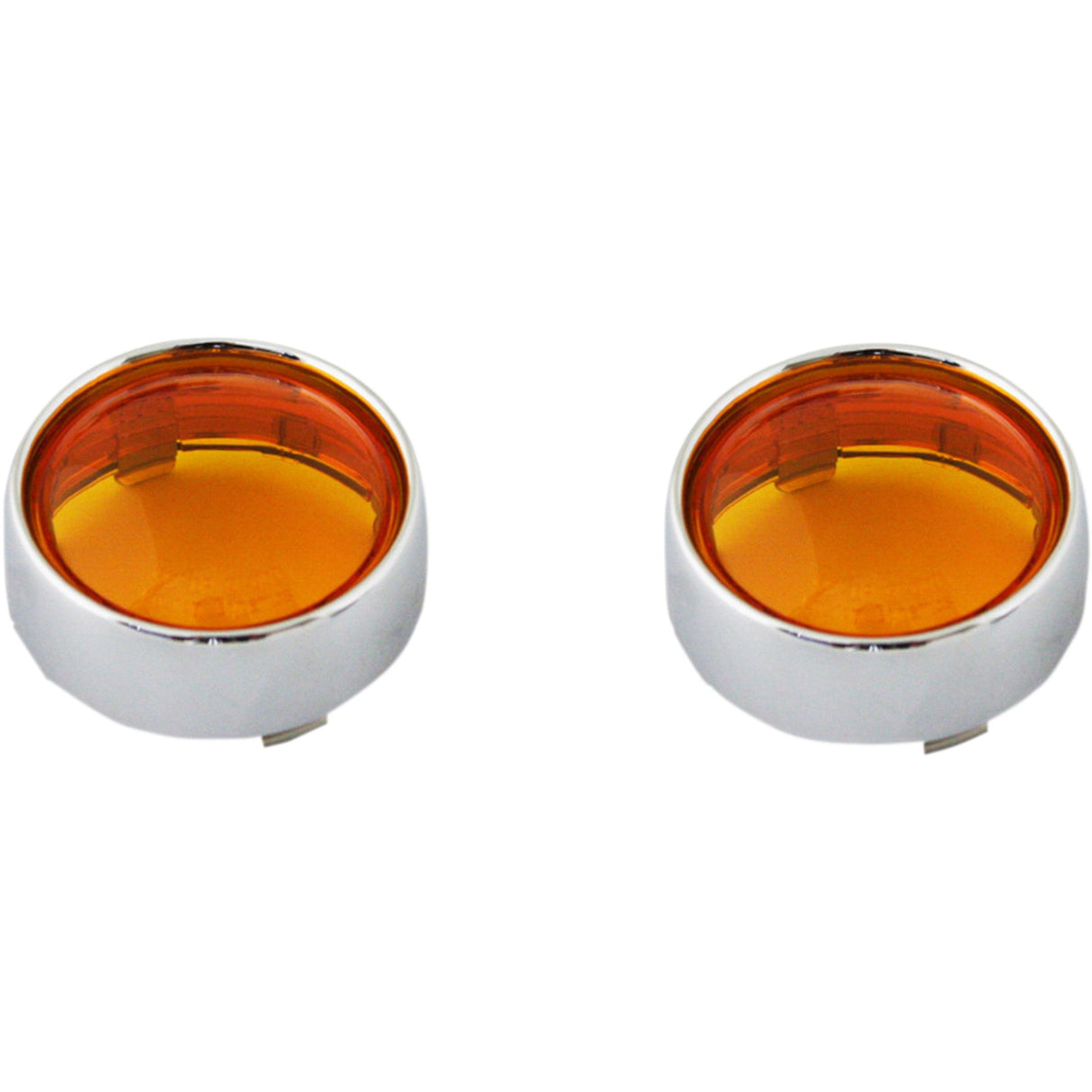 CUSTOM DYNAMICS 2020-1732 PB-B-BEZ-CA Bezel/Lenses for ProBEAM® Bullet Turn Signals Bullet Signal Lenses - Chrome/Amber
