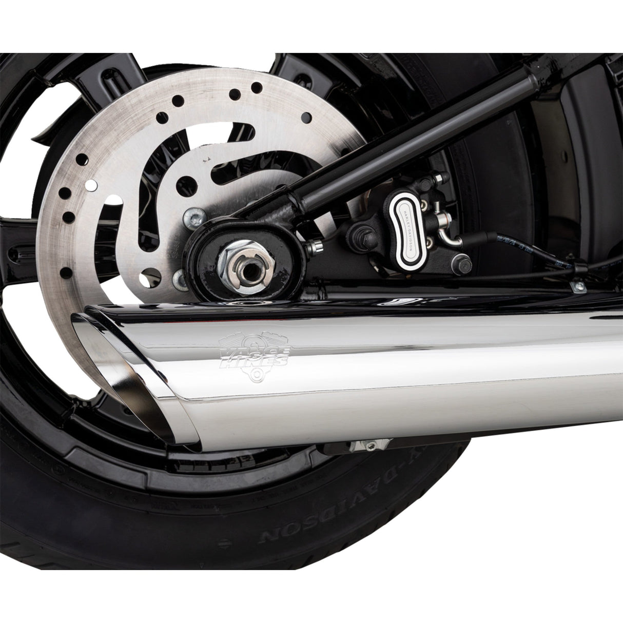 VANCE & HINES 1801-1896 16750 Twin Slash Slip-On Muffler chrome - softail