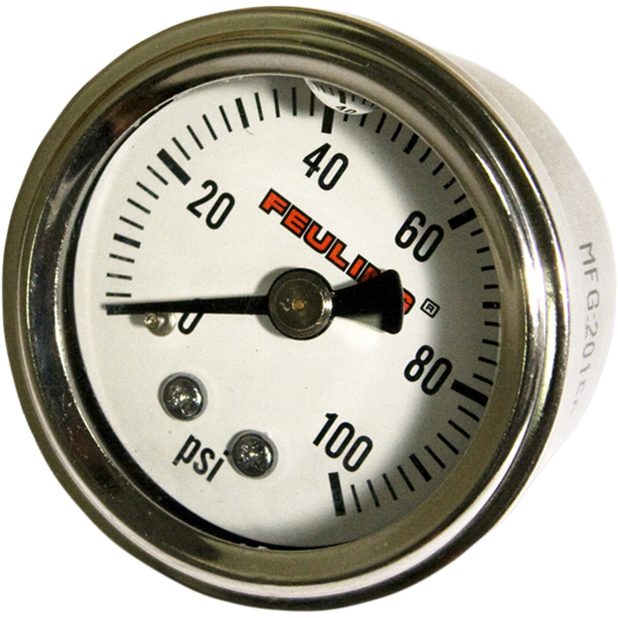 FEULING OIL PUMP CORP. 2212-0610 9042 Oil Pressure Gauge — Back Port Liquid Filled Oil Pressure Gauge - 1.5" Dial - 1/8" Back Port - White Face