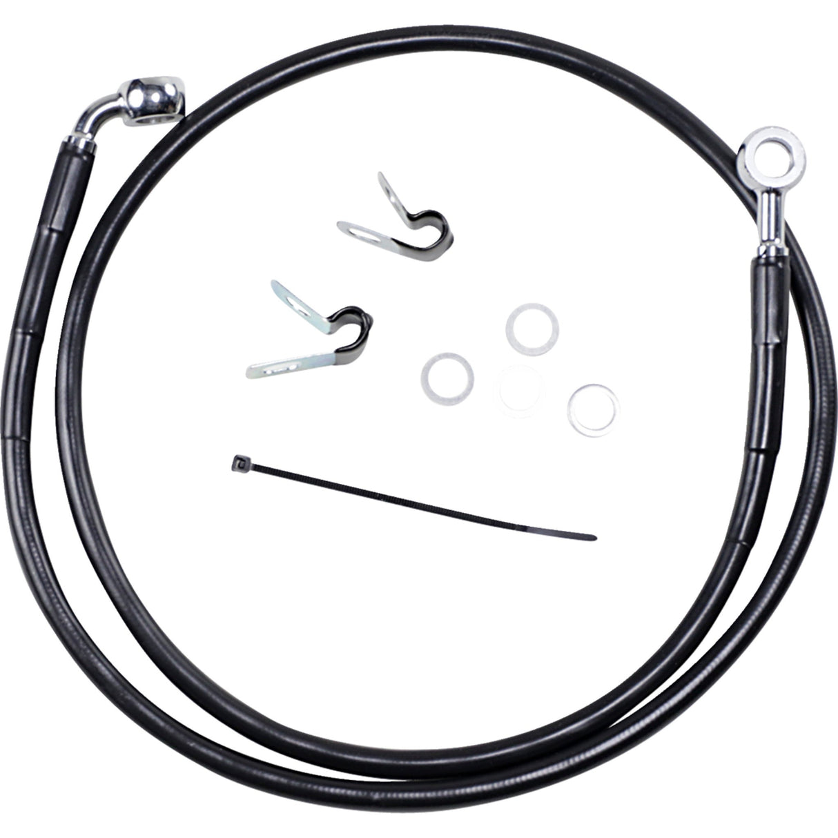 Drag Specialties Extended Length Black Vinyl Brake Line Kit Front Black +4" For Harley Sportster 2004-2010