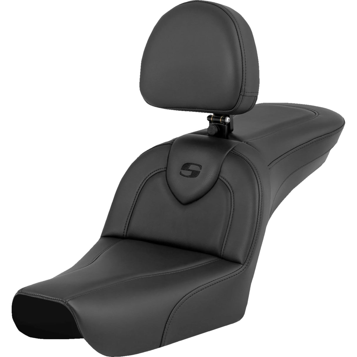 Saddlemen RoadSofa™ Seat Black With Driver Backrest - 804-05-187BR For Harley Dyna Wide Glide 2004-2005