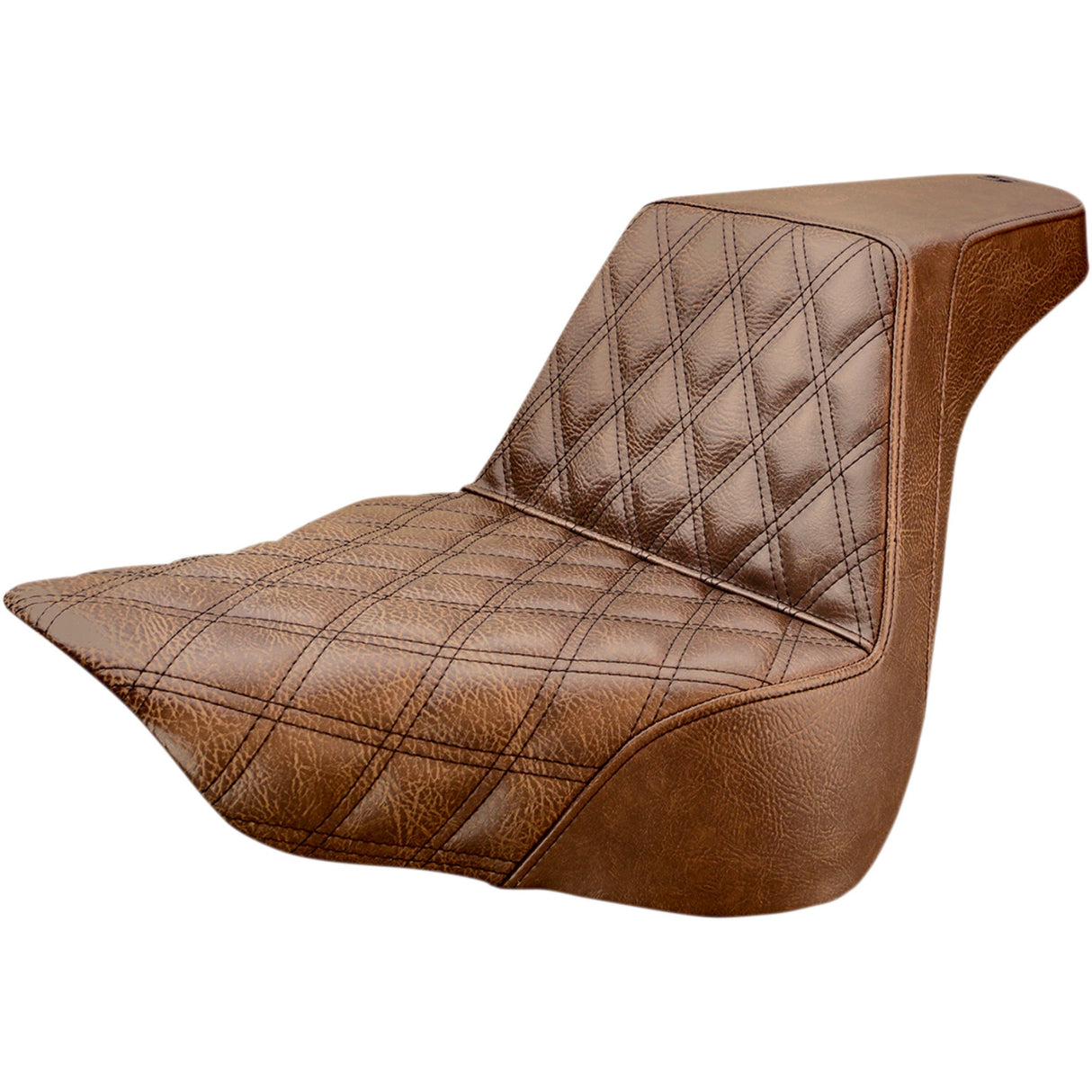 Saddlemen Step-Up Seat — Front Lattice Stitch Brown FL FX - 818-27-172BR For Harley Softail 2018-2026