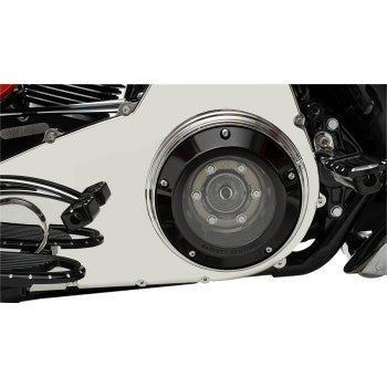 Barnett Scorpion Series Derby Cover Black Anodized 5 Hole - 343-30-44013 For Harley Motorcycles 2007-2018