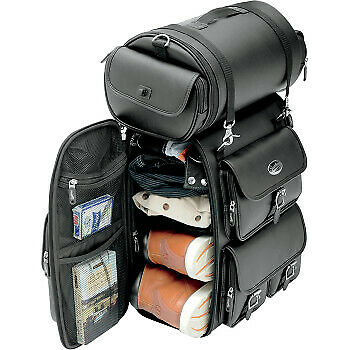 SADDLEMEN 3515-0096 3515-0096EX2200 Sissy Bar Bag with Roll Bag Drifter