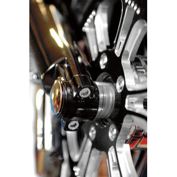 Klock Werks Lower Fork Leg Axle Caps Black - KWS-01-0010-B For Harley Touring 2000-2013