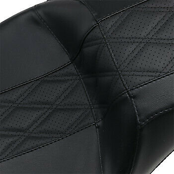 LePera Outcast GT Seat 2-Up Without Backrest Black Double Diamond Perforated - LK-997GT2 For Harley Touring 2008-2023