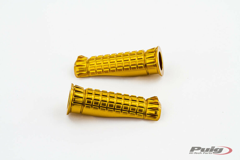 Puig Hi-Tech Parts Footpegs R-Fighter Gold - 9192O For Ducati Motorcycles 2008-2020 | Honda Motorcycles 2000-2021 | Triumph Motorcycles 2008-2021