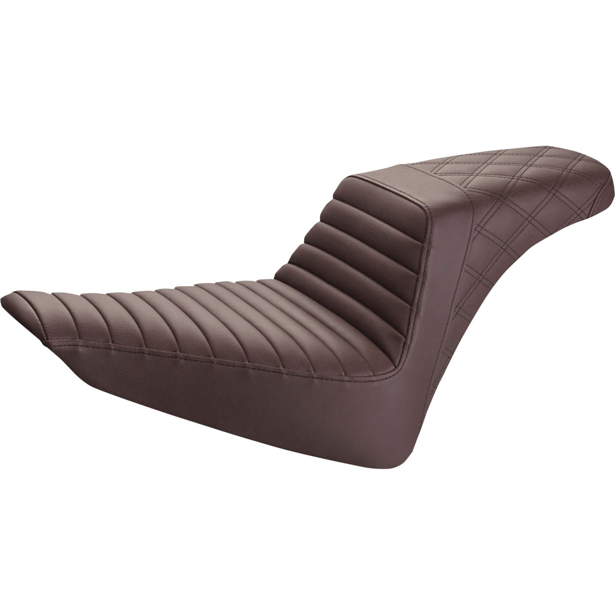 Saddlemen Step-Up Seat — Rear Lattice Stitch Front Tuck-N-Roll Brown - 812-26-176BR For Harley Blackline / Softail Slim 2011-2017
