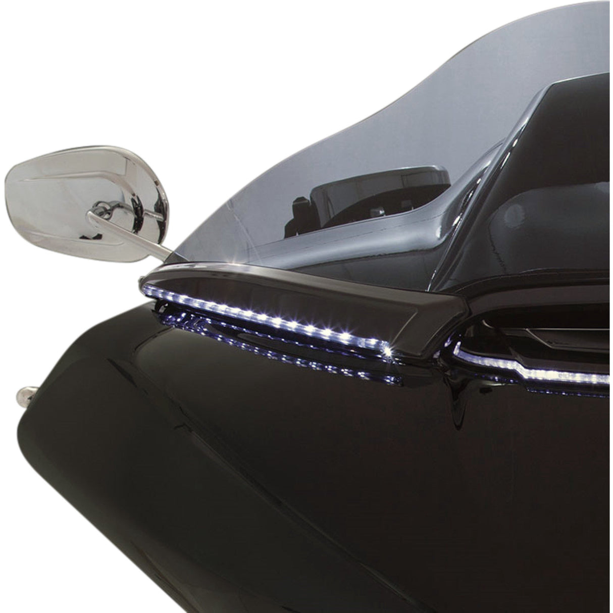 Ciro Horizon LED Lighted Windshield Trim Black - 11051 For Harley Road Glide 1998-2026