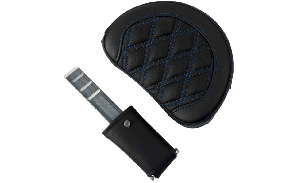 Saddlemen Roadsofa™ Lattice Stitch Seat With Backrest Blue Stitch - 808-07B-182B1 For Harley Touring 2008-2025