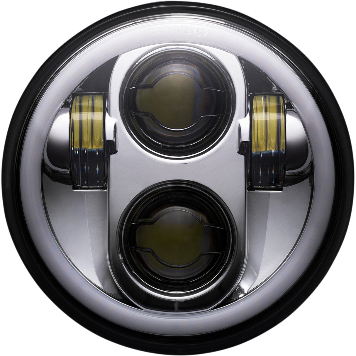 Custom Dynamics ProGLOW™ LED Headlamp With Color Changing Halo With Mounting Ring Chrome - PG-575-C For Harley 1957-2022