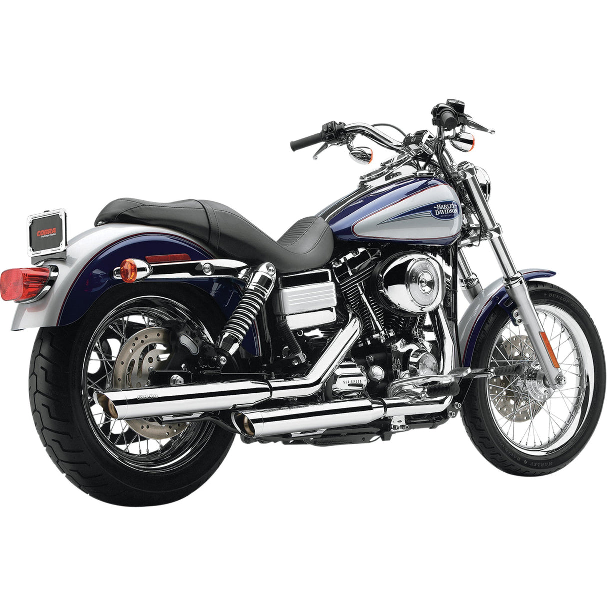 Cobra 3" Slashcut Slip-On Mufflers Chrome - 6005 For Harley Dyna 1995-2017