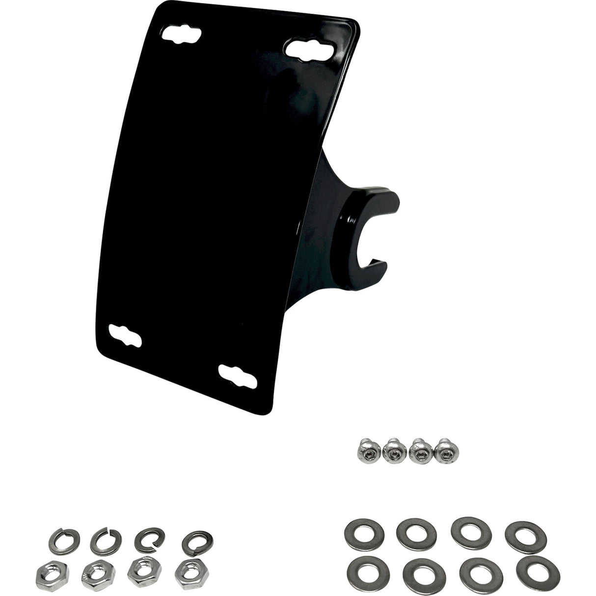DK Custom Products Axle-Mounted License Plate Relocation Kit Axle-Mount Black - DK-M8LP-AX-CRV For Harley Softail 2018-2025