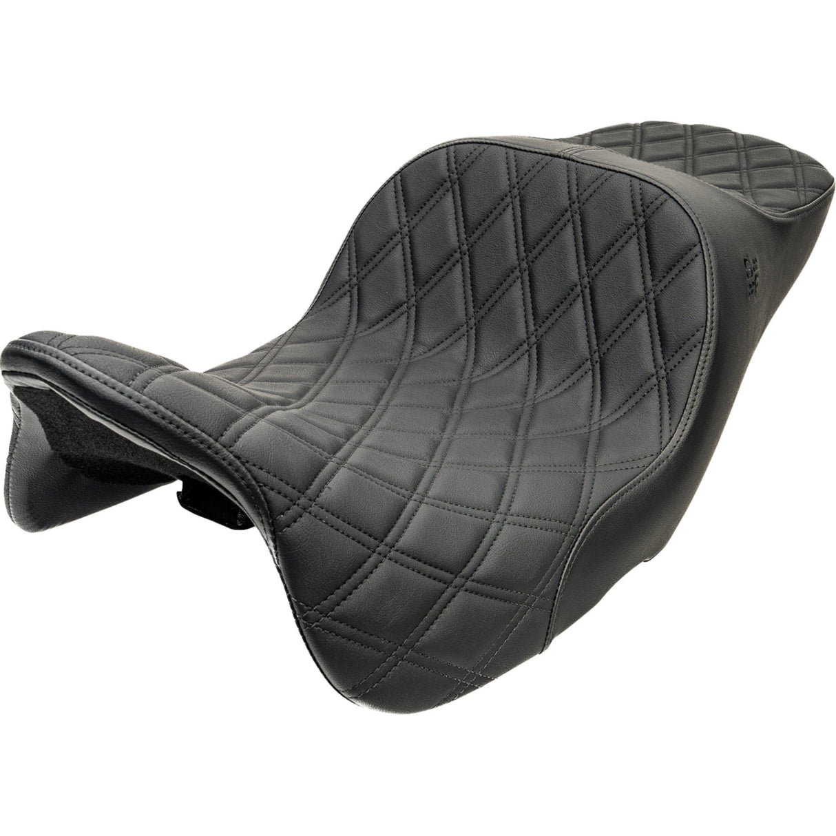 Slyfox Chariot Seat Black Double Diamond Stitch Black Logo - 4723C For Harley Touring 2009-2025