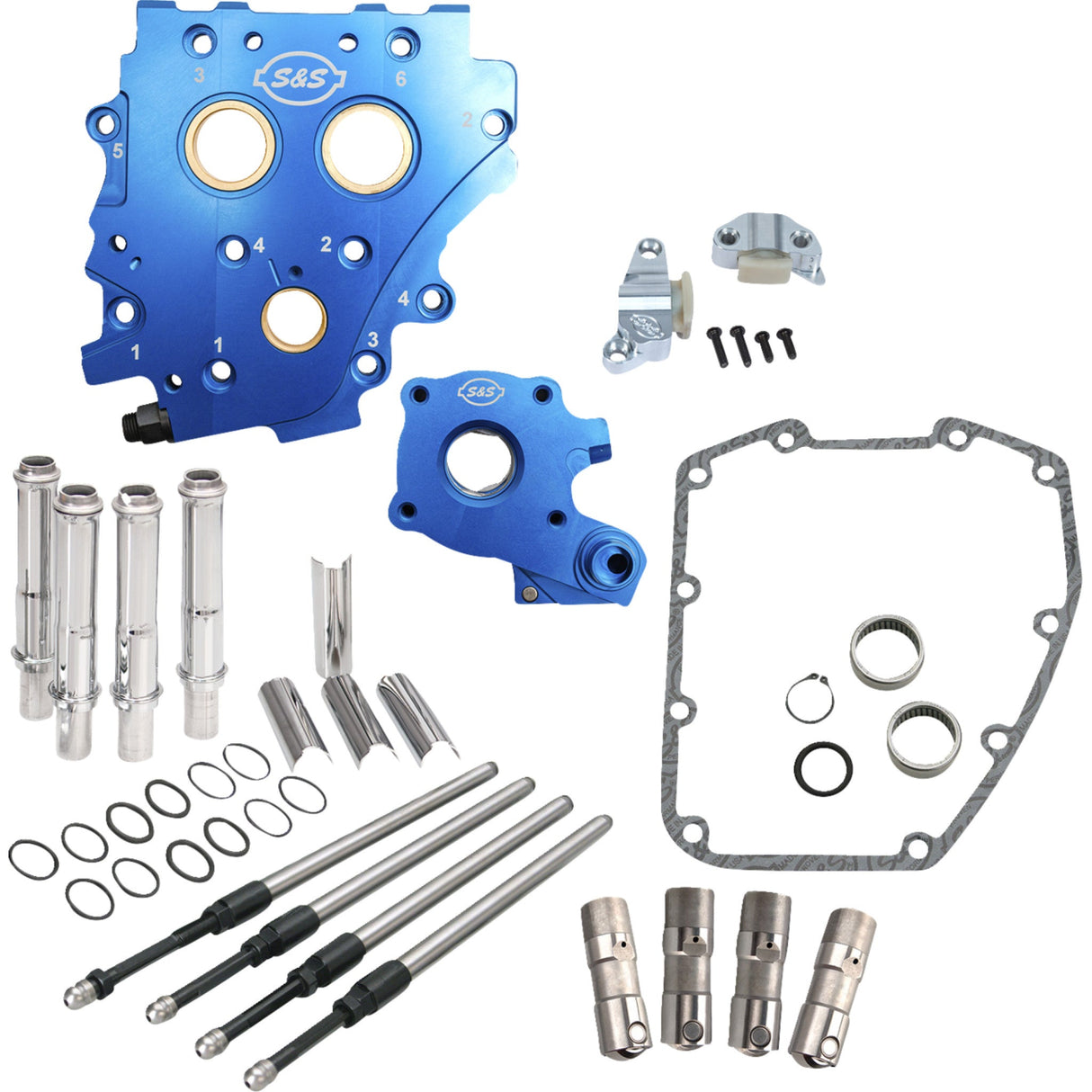 S&S CYCLE 0925-1583 310-1273 Cam Chest Kit without Cams for Chain Drive Twin Cam - Chrome Pushrods - Twin Cam